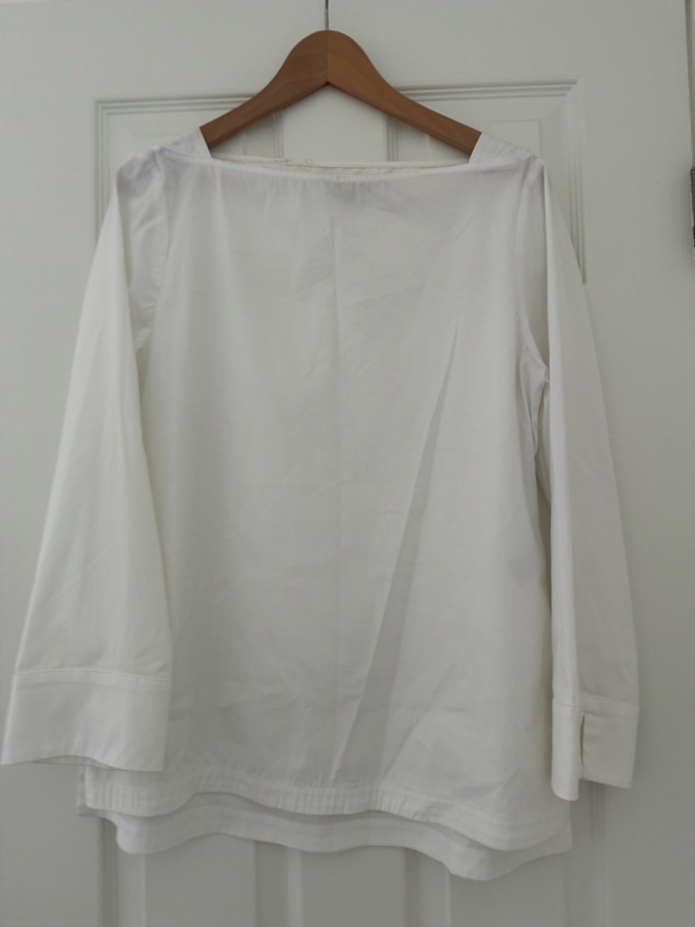 Chico's White Boatneck Long Sleeve Top